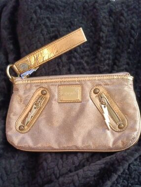 Betsey Johnson Gold Metallic Wristlet Clutch